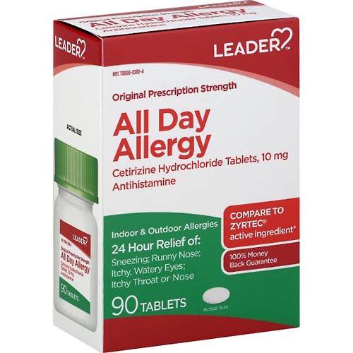 Image for Leader All Day Allergy Relief, 24 Hr,Original, Tablet,90ea from BEN'S FAMILY PHARMACY
