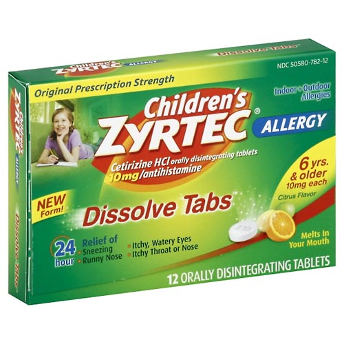 Image for Zyrtec Allergy, Original Prescription Strength, 10 mg, Dissolve Tabs, Citrus Flavor,12ea from BEN'S FAMILY PHARMACY