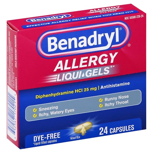 Image for Benadryl Allergy, Liqui Gels,24ea from BEN'S FAMILY PHARMACY