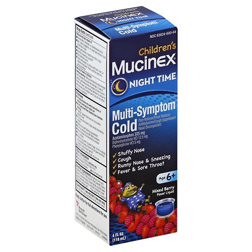 Image for Mucinex Cold, Multi-Symptom, Night Time, Mixed Berry Flavor, Liquid,4oz from BEN'S FAMILY PHARMACY